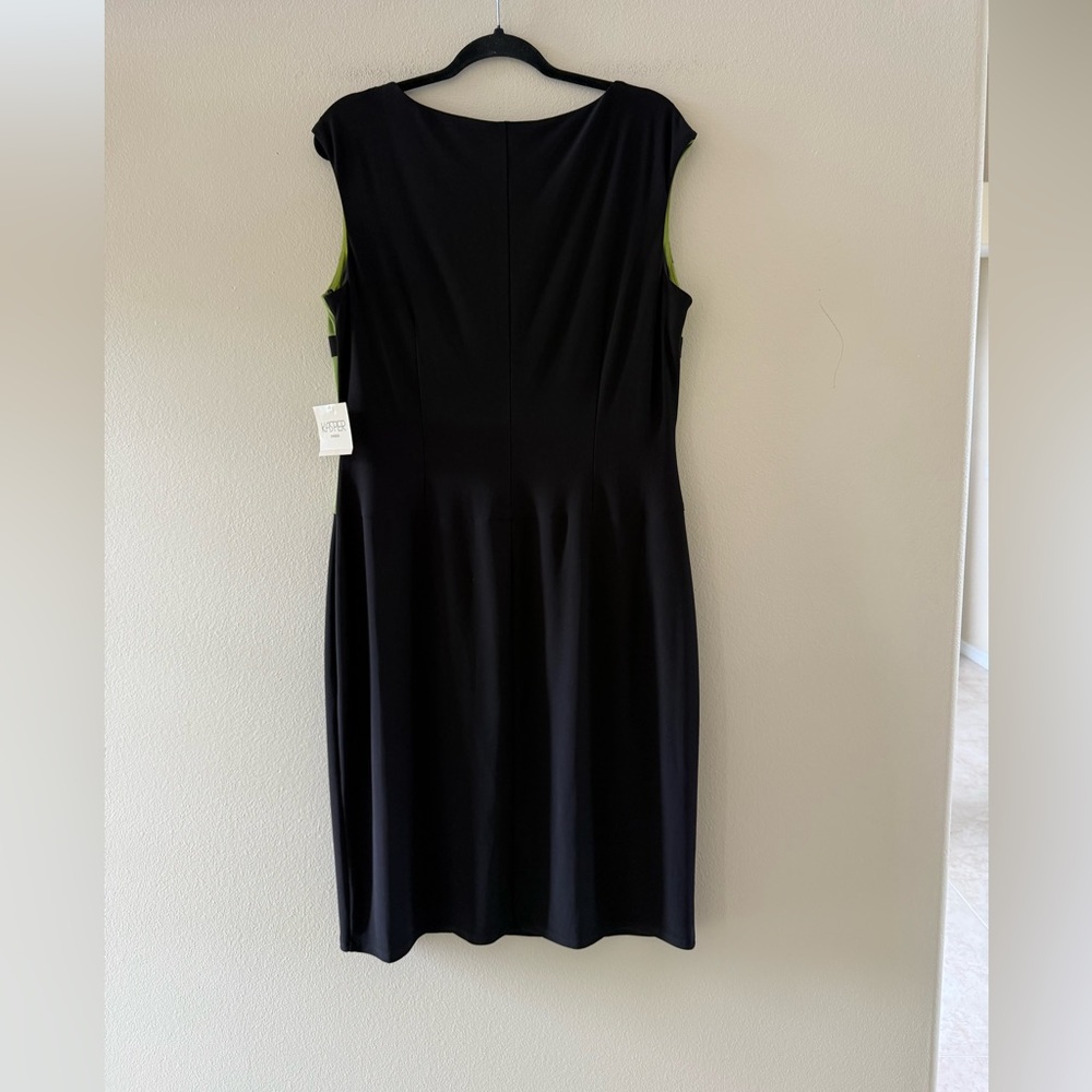 Kasper Green and Black Colorblock Midi Tank Dress NEW - Picture 5 of 7